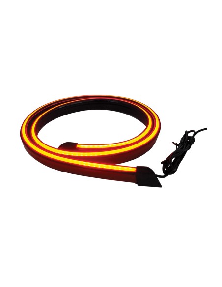 Spoiler adesivo nero da baule con led rosso 120cm