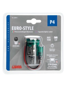 Presa accendisigari auto 12V illuminata montaggio ad incasso 2