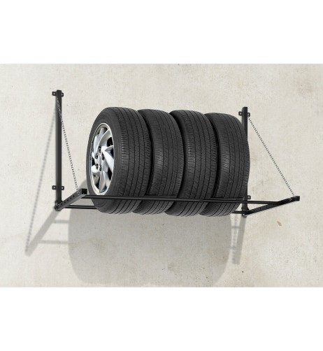 Mensola portaruote da parete garage telescopica 90 130cm