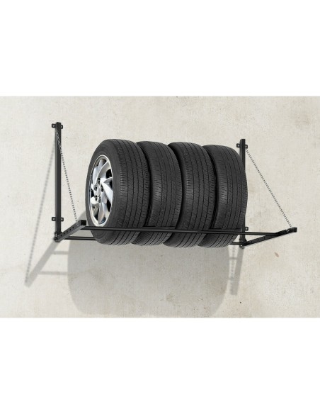 Mensola portaruote da parete garage telescopica 90 130cm