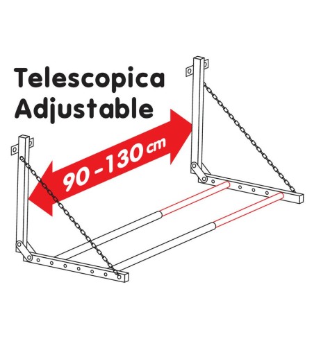 Mensola portaruote da parete garage telescopica 90 130cm