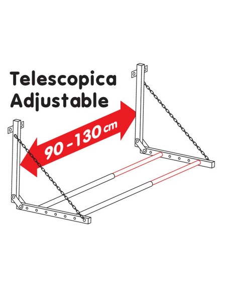 Mensola portaruote da parete garage telescopica 90 130cm
