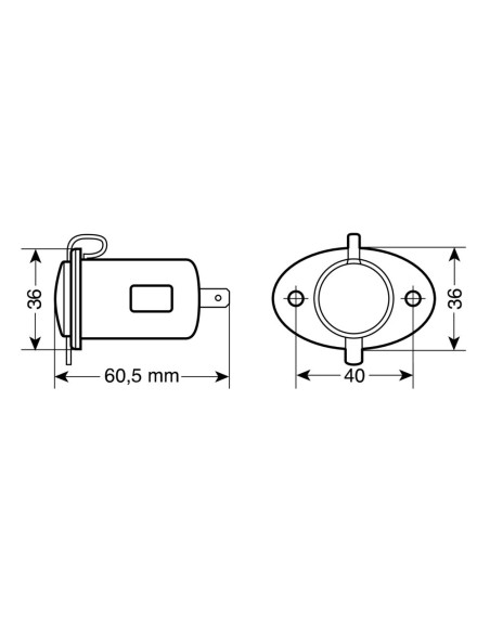Kit presa corrente montaggio ad incasso 12 24V 15A max