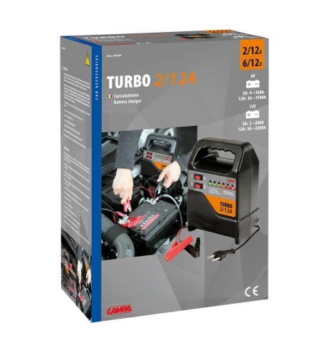 Caricabatteria Turbo auto moto 6V 12V 220Ah