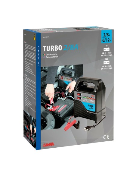 Caricabatteria Turbo auto moto 2 8A 6 12V