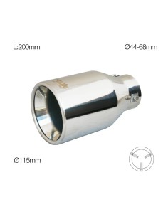 Terminale scarico universale inox singolo 44 68mm TRX 99 2