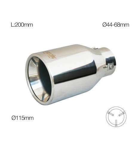 Terminale scarico universale inox singolo 44 68mm TRX 99