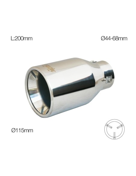 Terminale scarico universale inox singolo 44 68mm TRX 99
