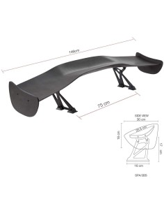 Alettone da baule spoiler ala singola Simoni Racing Zeus abs 146cm 2