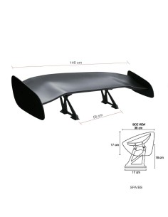 Alettone da baule spoiler ala singola Simoni Racing Giove abs 146cm 2