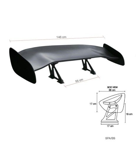 Alettone da baule spoiler ala singola Simoni Racing Giove abs 146cm