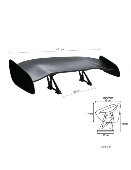 Alettone da baule spoiler ala singola Simoni Racing Giove abs 146cm