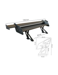 Alettone da baule spoiler ala doppia Simoni Racing Koros alluminio 135 6cm 2