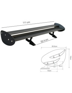 Alettone da tetto spoiler ala doppia Simoni Racing Crono alluminio 111cm 2