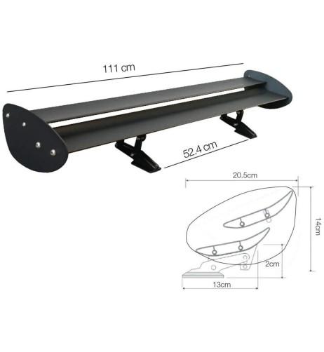 Alettone da tetto spoiler ala doppia Simoni Racing Crono alluminio 111cm