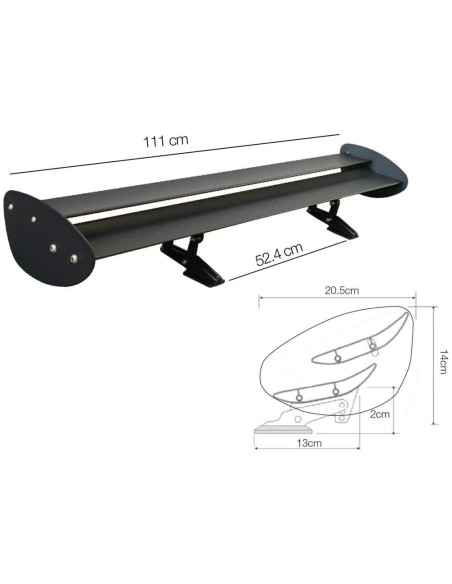 Alettone da tetto spoiler ala doppia Simoni Racing Crono alluminio 111cm