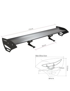 Alettone da tetto spoiler ala singola Simoni Racing Mistral alluminio 110cm 2