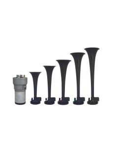 Tromba pneumatica 12V Generale Lee con 5 cornetti in ABS e compressore