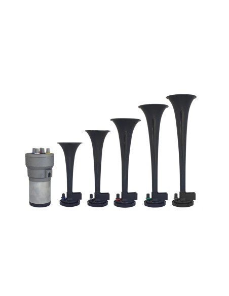 Tromba pneumatica 12V Generale Lee con 5 cornetti in ABS e compressore