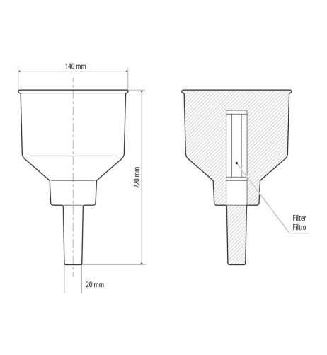 Imbuto con filtro separatore impurit carburante