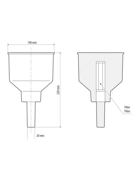 Imbuto con filtro separatore impurit carburante