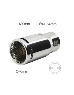 Terminale scarico universale inox singolo 41 64mm TRX 104 2