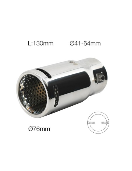 Terminale scarico universale inox singolo 41 64mm TRX 104