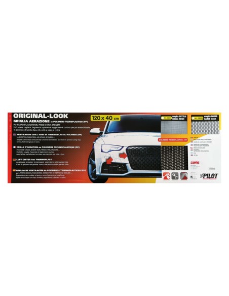 Griglia sportiva rete 120x40 maglia esagonale 8x18mm Polimero nero