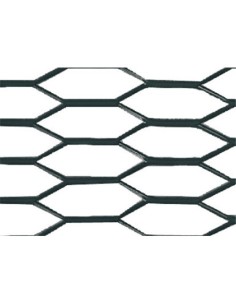 Griglia sportiva rete 100x33 maglia esagonale 8x25mm Alluminio nero
