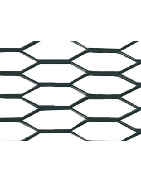 Griglia sportiva rete 100x33 maglia esagonale 8x25mm Alluminio nero
