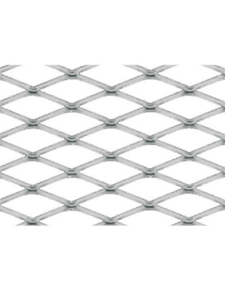 Griglia sportiva rete 120x20 maglia rombo 6x12mm Alluminio grigio