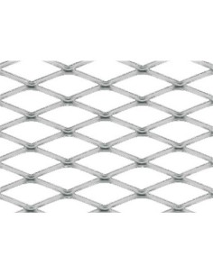 Griglia sportiva rete 100x33 maglia rombo 6x12mm Alluminio satinato