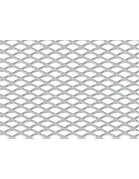 Griglia sportiva rete 120x20 maglia rombo 2x4mm Alluminio satinato