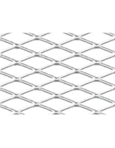 Griglia sportiva rete 120x20 maglia rombo 6x12mm Alluminio lucido
