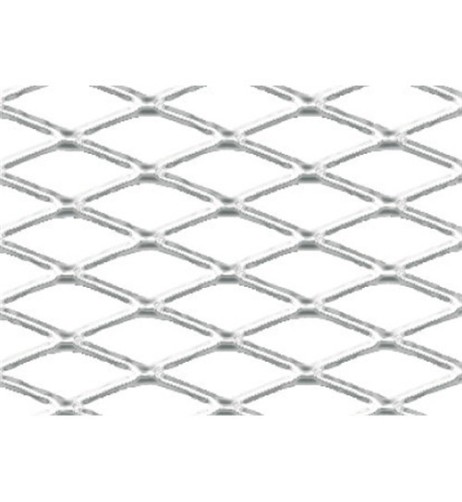 Griglia sportiva rete 120x20 maglia rombo 6x12mm Alluminio lucido