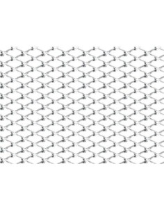 Griglia sportiva rete 120x20 maglia rombo 2x4mm Alluminio lucido