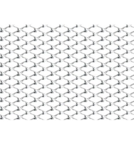 Griglia sportiva rete 120x20 maglia rombo 2x4mm Alluminio lucido