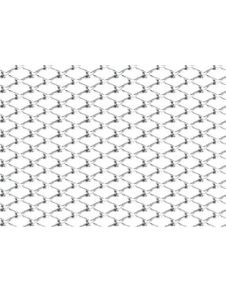 Griglia sportiva rete 120x20 maglia rombo 2x4mm Alluminio lucido