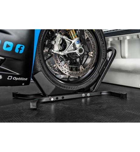 Blocco ruota anteriore per trasporto moto