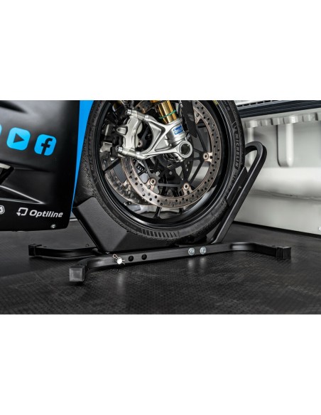 Blocco ruota anteriore per trasporto moto