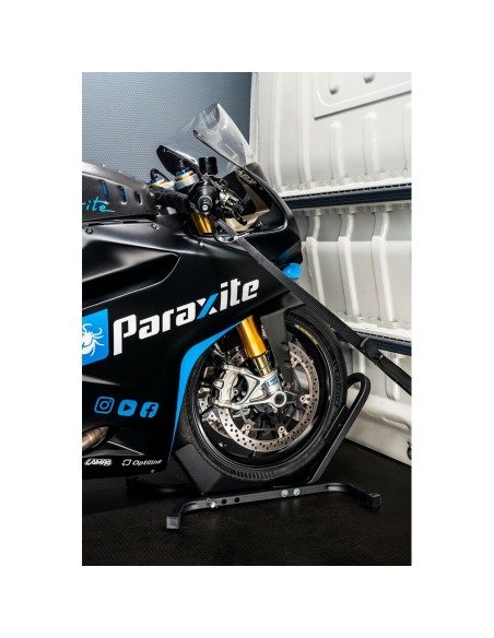 Blocco ruota anteriore per trasporto moto