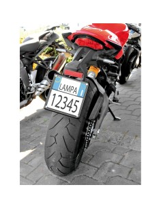Cornice targa moto in acciaio Nero 185x185mm 2