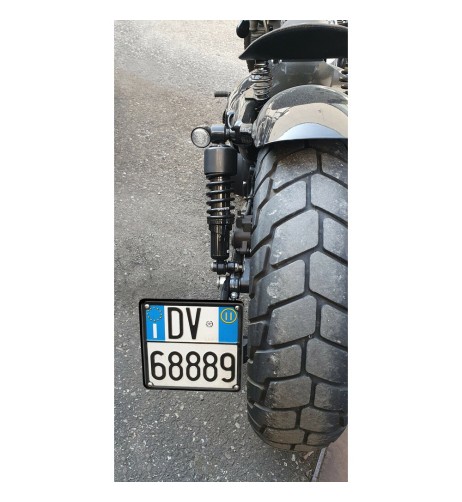 Cornice targa moto in acciaio Nero 185x185mm