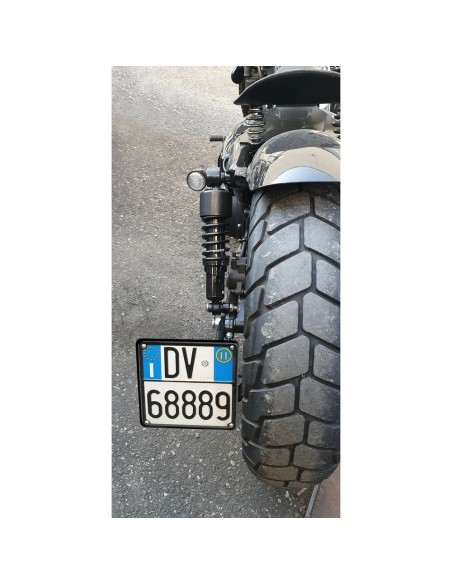 Cornice targa moto in acciaio Nero 185x185mm