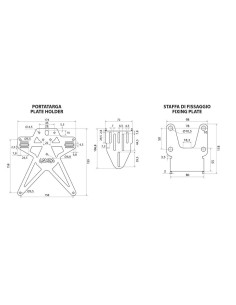 Portatarga moto Evo 1 con altezza ed inclinazione regolabili 2