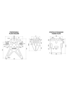 Portatarga moto Evo 3 con altezza ed inclinazione regolabili 2