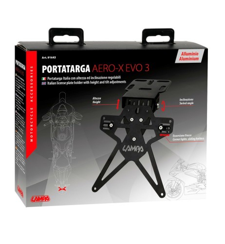 Portatarga moto Evo 3 con altezza ed inclinazione regolabili