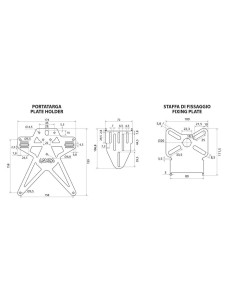 Portatarga moto Evo 4 con altezza ed inclinazione regolabili 2