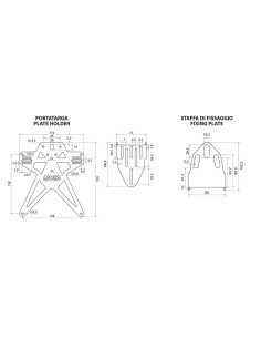 Portatarga moto Evo 6 con altezza ed inclinazione regolabili 2