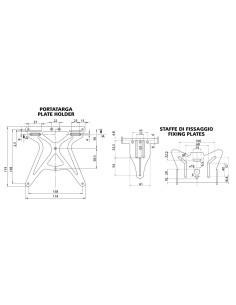 Portatarga moto altezza ed inclinazione regolabili 2